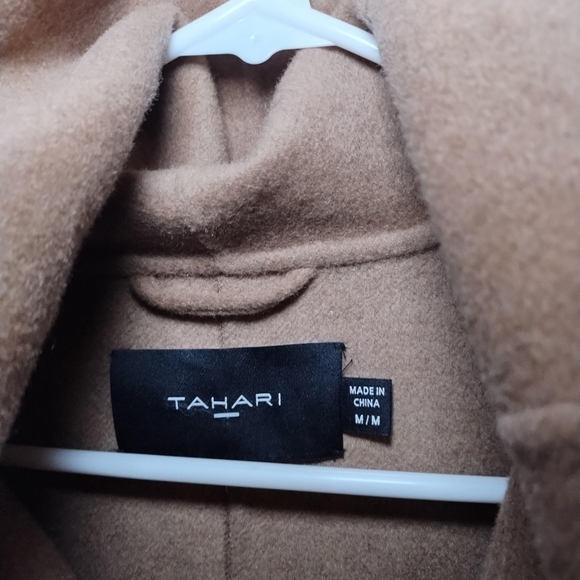 Tahari Double Face Wool Blend Wrap Coat - Picture 3 of 4